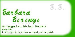 barbara birinyi business card